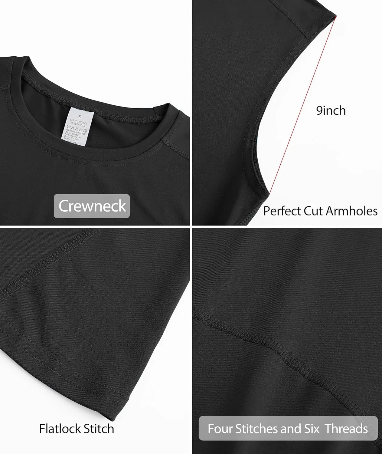 Holure Men's 5 Pack Compression Tank Tops Athletic Muscle Tee Fitness Bodybuilding Sleeveless T-Shirt