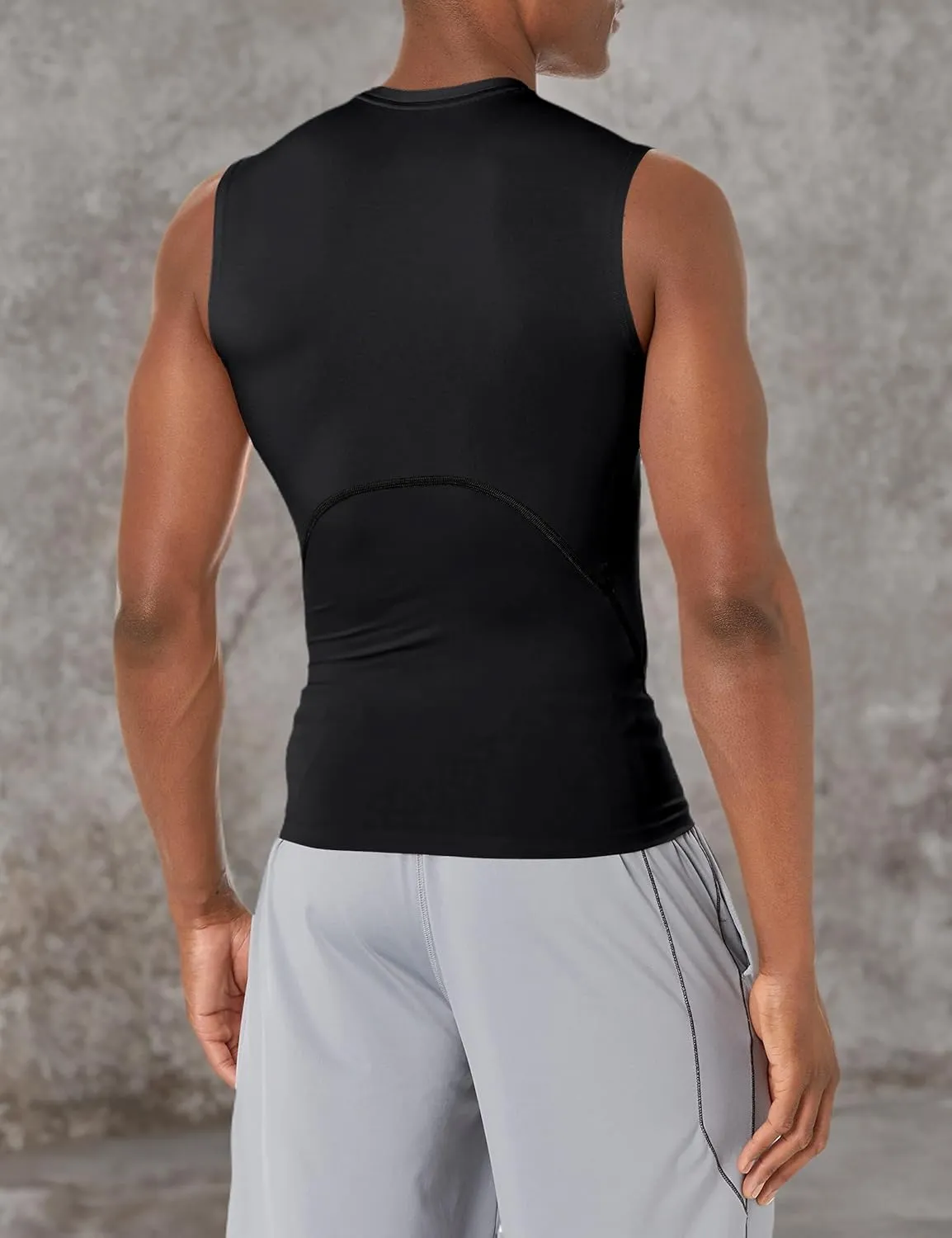 Holure Men's 5 Pack Compression Tank Tops Athletic Muscle Tee Fitness Bodybuilding Sleeveless T-Shirt
