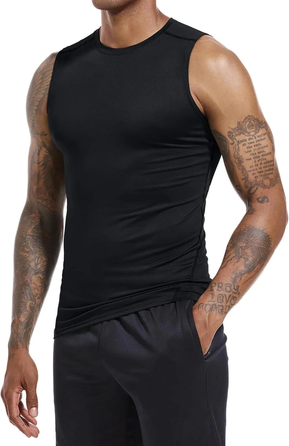 Holure Men's 5 Pack Compression Tank Tops Athletic Muscle Tee Fitness Bodybuilding Sleeveless T-Shirt