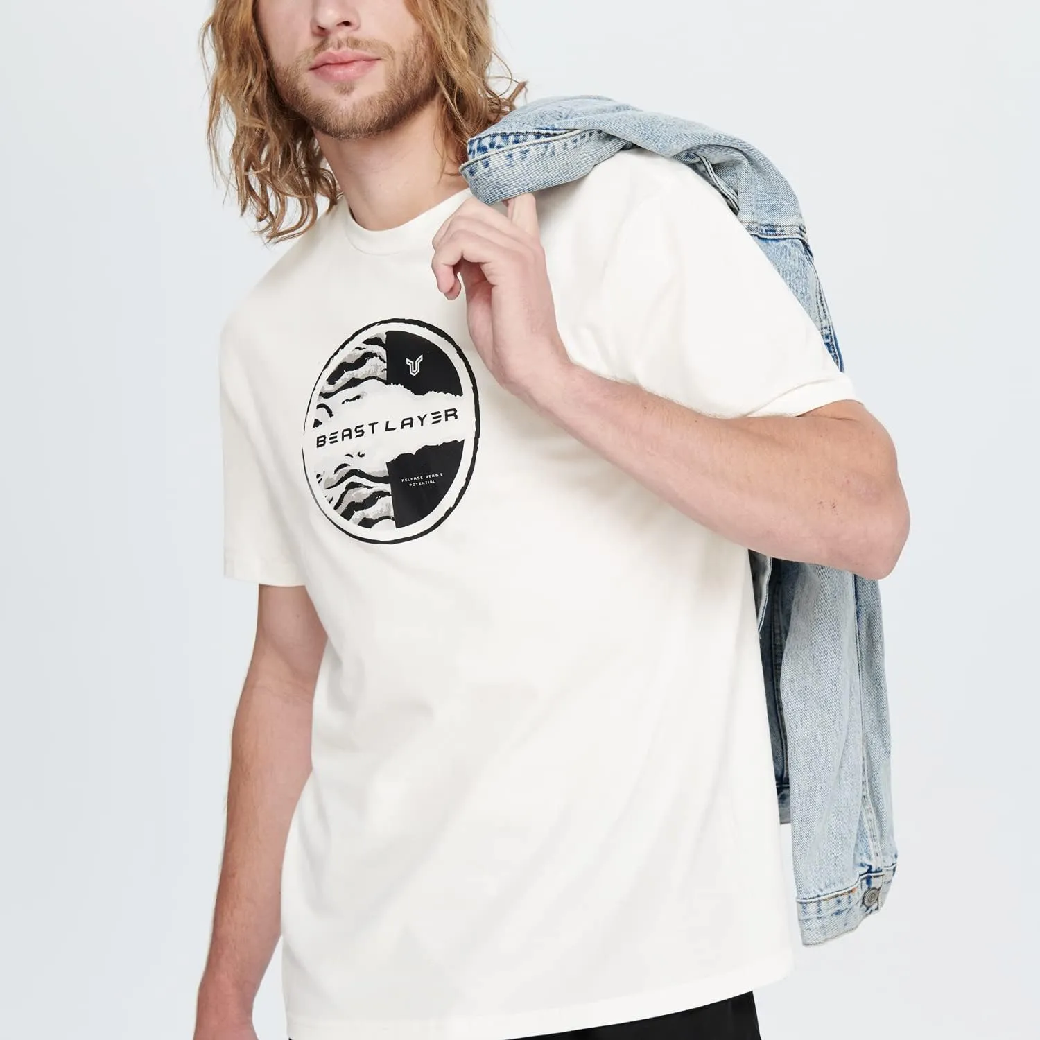 HUGE SPORTS Men's Logo Surf T-Shirt Short Sleeve Crew Neck Graphic Beach Surfing Cotton Tee