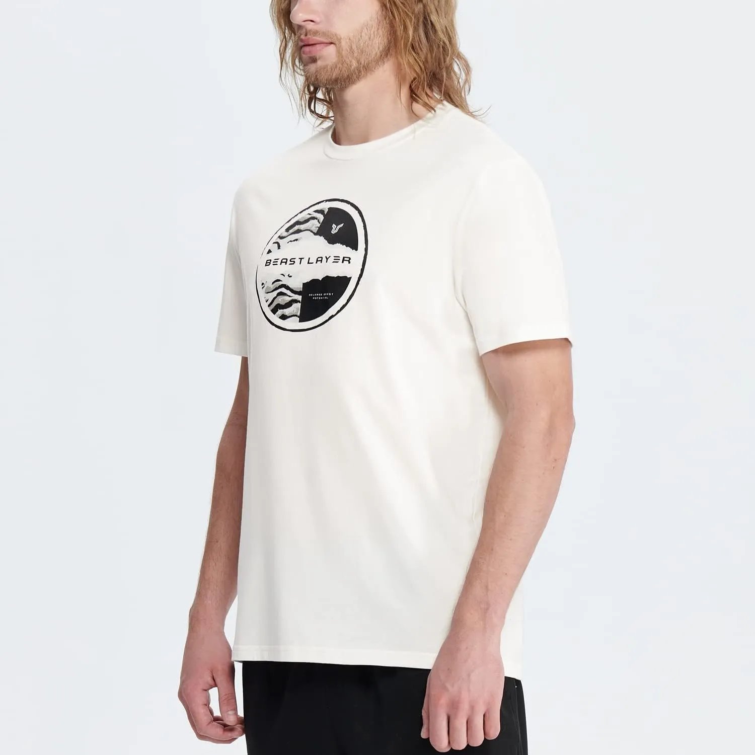 HUGE SPORTS Men's Logo Surf T-Shirt Short Sleeve Crew Neck Graphic Beach Surfing Cotton Tee