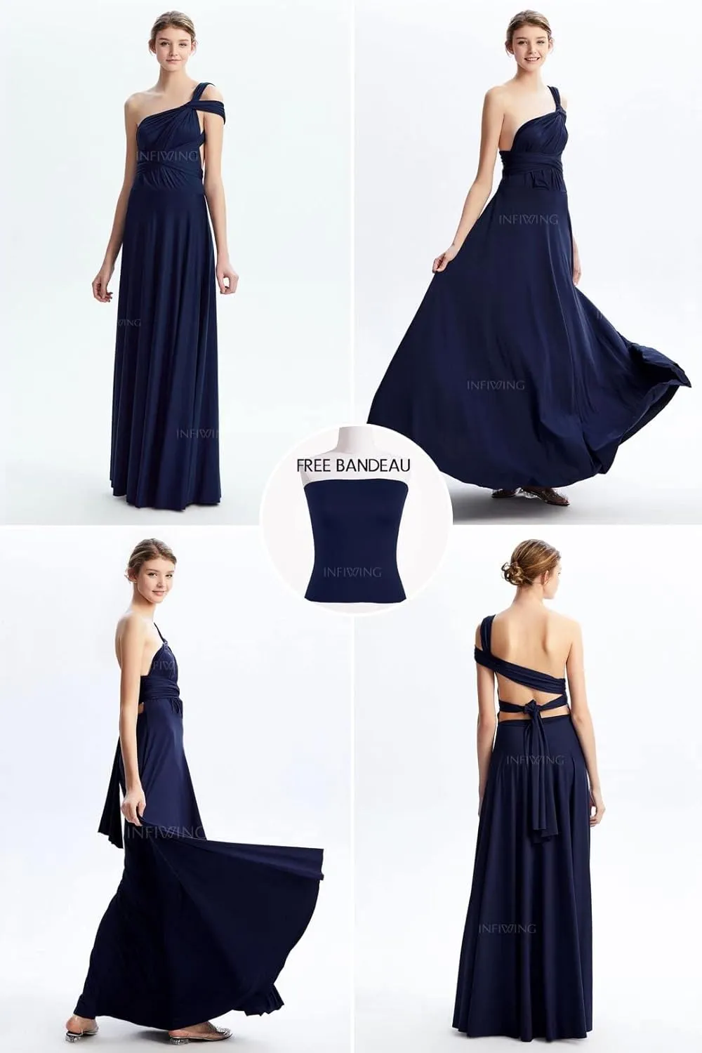 Infinity Dresses for Bridesmaids,Wedding Guest Dresses for Women,Plus Size Wrap Dress Long Maxi Convertible Multiway Dress