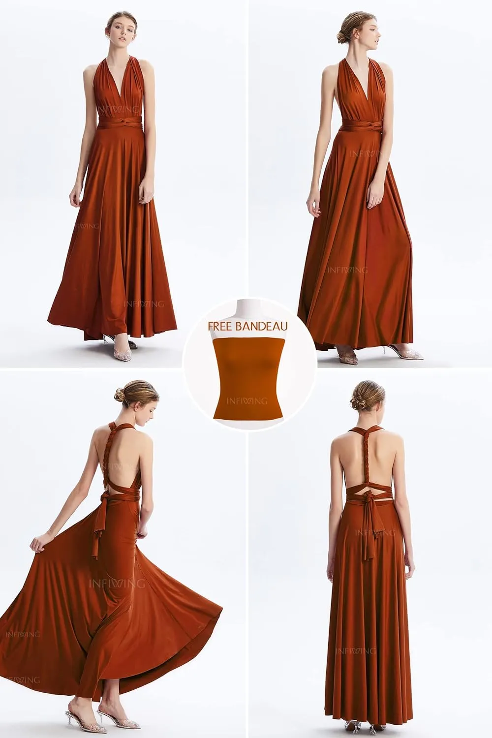 Infinity Dresses for Bridesmaids,Wedding Guest Dresses for Women,Plus Size Wrap Dress Long Maxi Convertible Multiway Dress