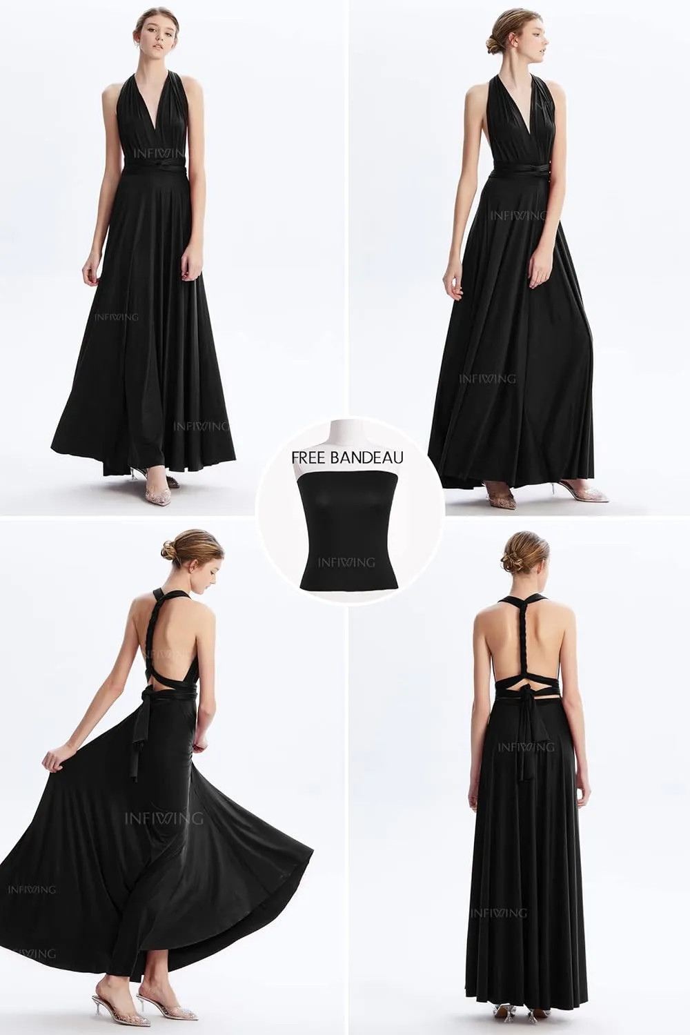 Infinity Dresses for Bridesmaids,Wedding Guest Dresses for Women,Plus Size Wrap Dress Long Maxi Convertible Multiway Dress