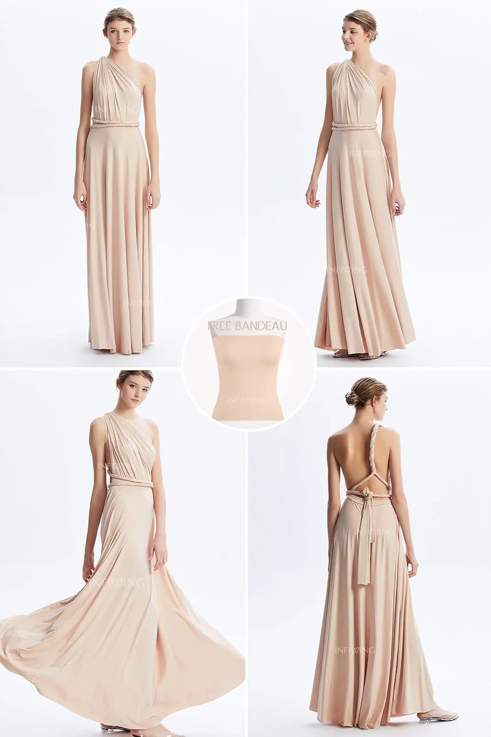 Infinity Dresses for Bridesmaids,Wedding Guest Dresses for Women,Plus Size Wrap Dress Long Maxi Convertible Multiway Dress