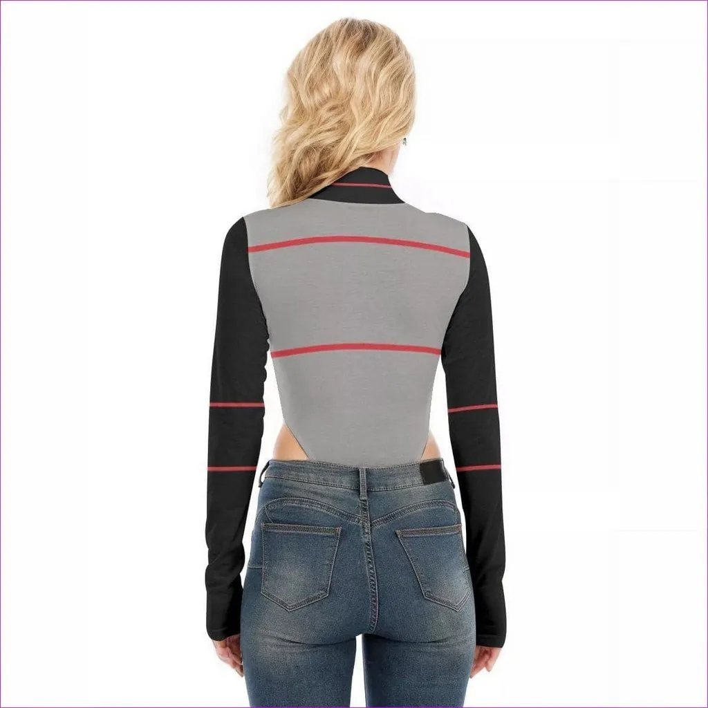 Introvert Zone Womens Turtleneck Long Sleeve Bodysuit