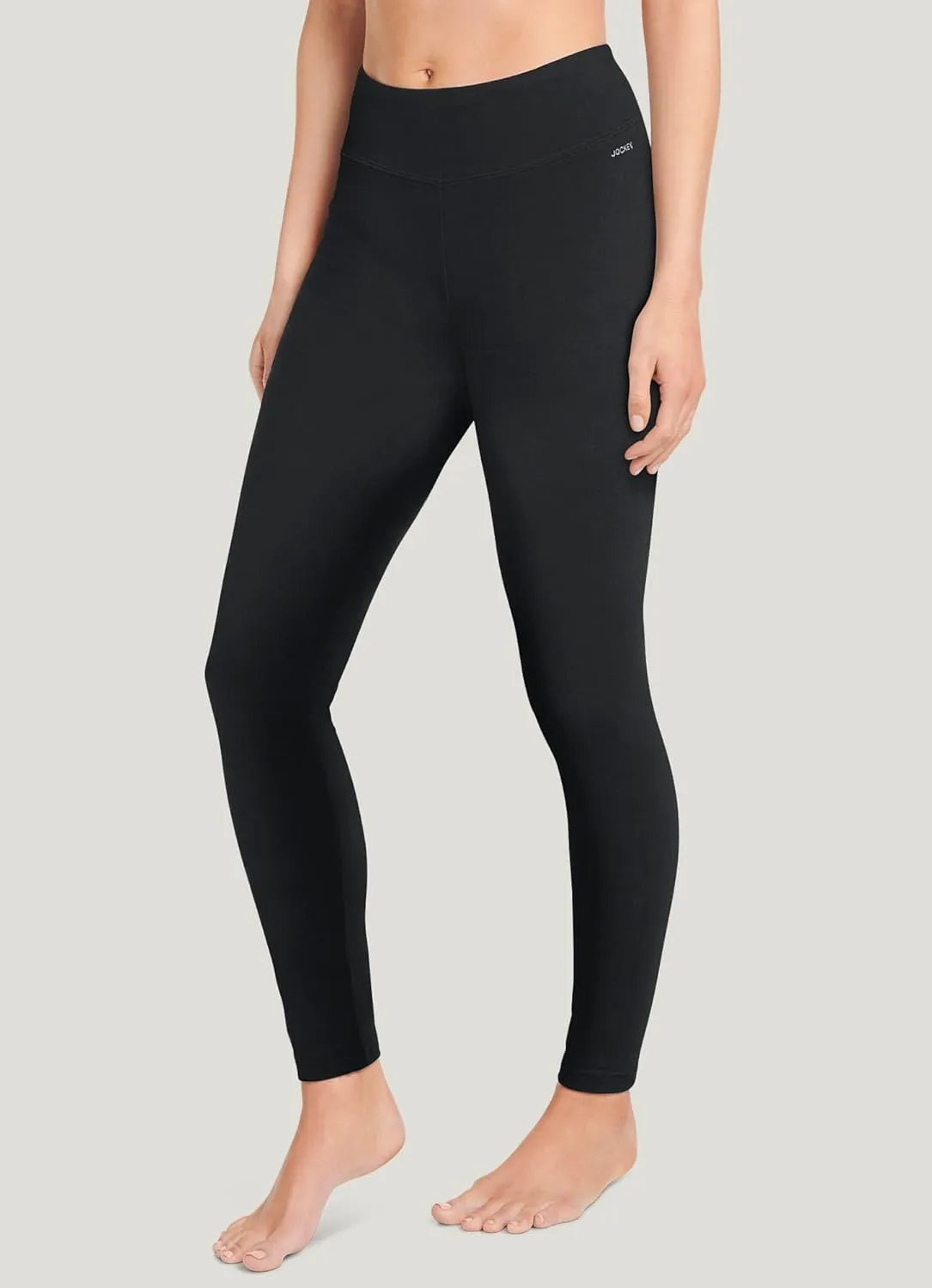 Jockey Women's Active Cotton Stretch Wide Waistband Ankle Leggings