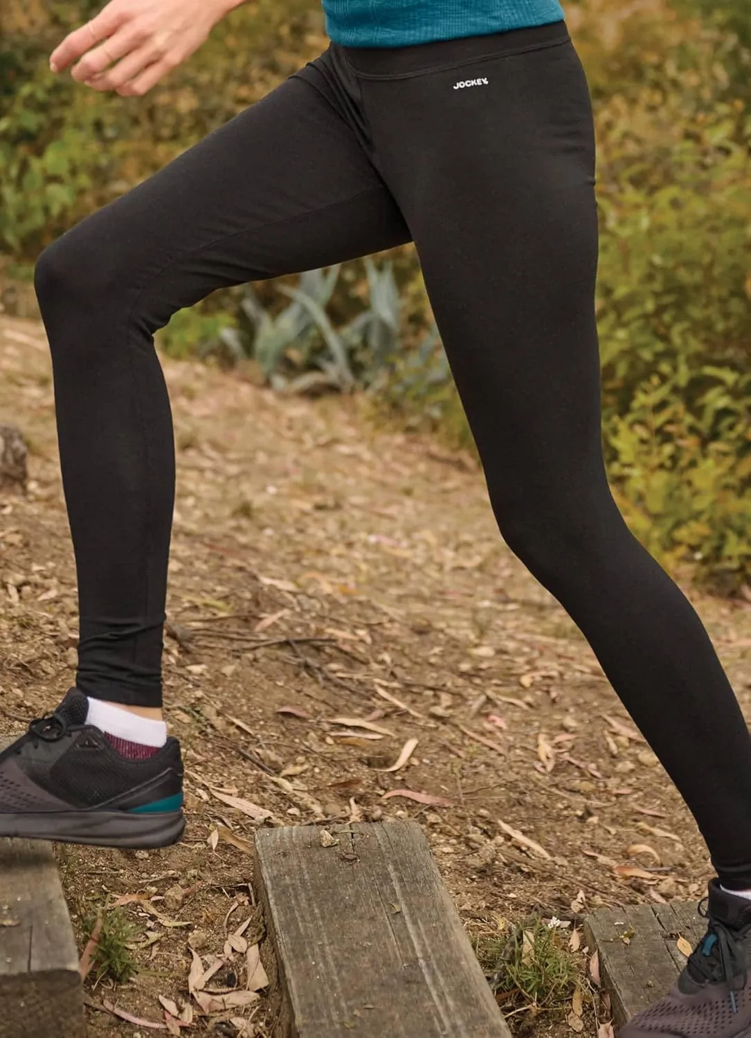 Jockey Women's Active Cotton Stretch Wide Waistband Ankle Leggings