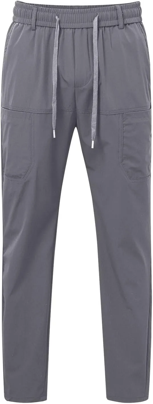 Joggers for Men Khaki Pants Mens Solid Color Straight Trend Slim Fit Workout Running Comfy Casual Elastic Waist Pants