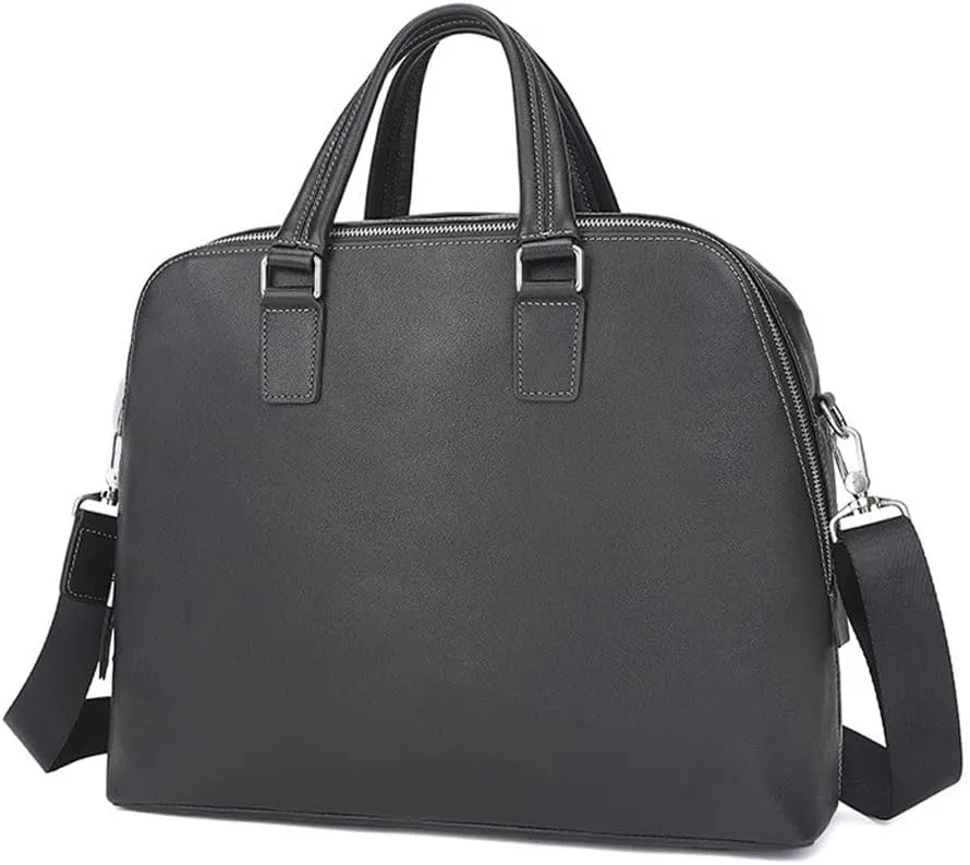 JSEIAJB Men's handbag top layer cowhide business leather document bag business briefcase