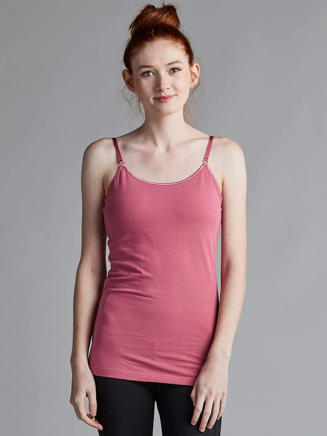 Kalon Women's 4-Pack Shelf Bra Tank Top Camisole Classic Spaghetti Strap