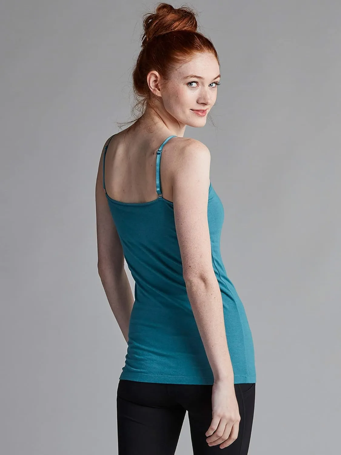Kalon Women's 4-Pack Shelf Bra Tank Top Camisole Classic Spaghetti Strap