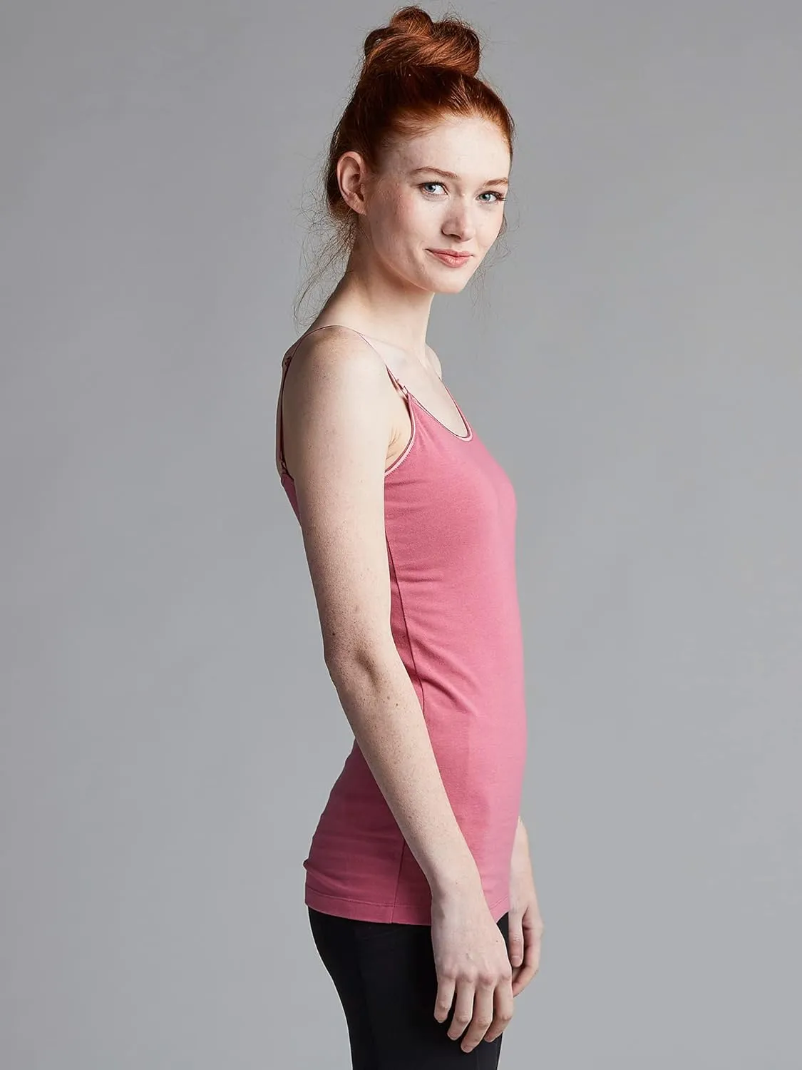 Kalon Women's 4-Pack Shelf Bra Tank Top Camisole Classic Spaghetti Strap