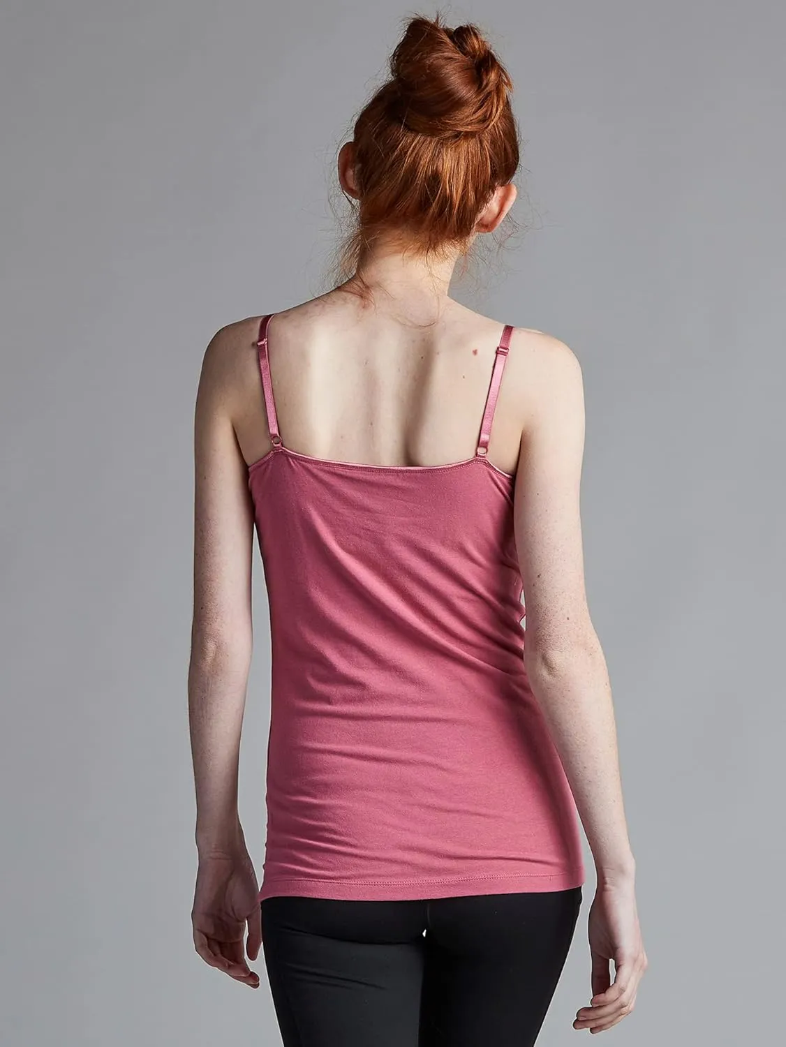 Kalon Women's 4-Pack Shelf Bra Tank Top Camisole Classic Spaghetti Strap