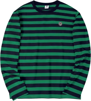 KESIHAN Men's Casual Striped Shirts Crewneck Long Sleeve Basic T-Shirt Basic Daily Work Stripe Tee Tops