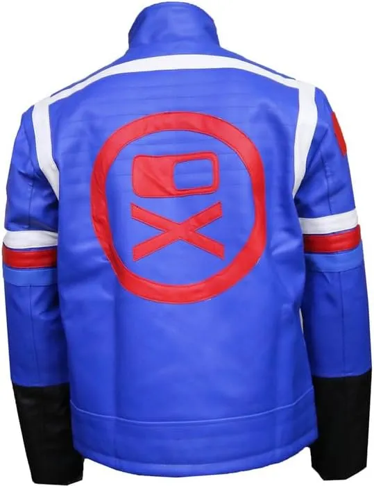 Kid Chemical Blue Romance Jacket - Faux Leather Cobra Costume Motorbike Cosplay Jacket For Men