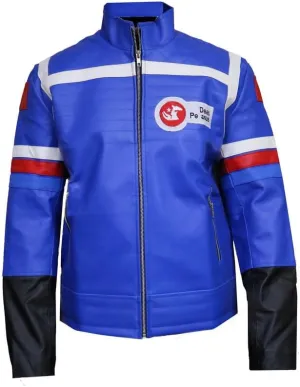 Kid Chemical Blue Romance Jacket - Faux Leather Cobra Costume Motorbike Cosplay Jacket For Men