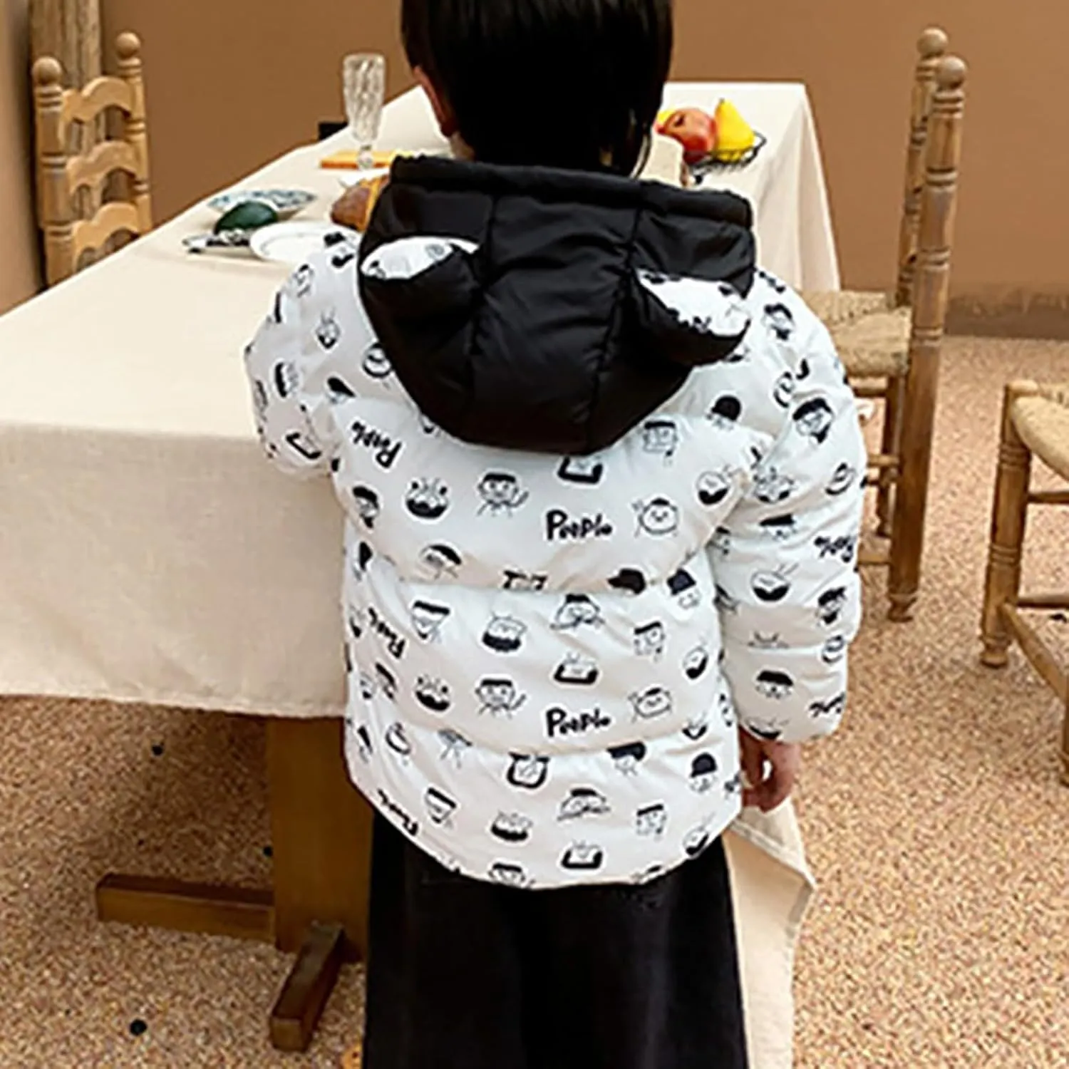 Kids Toddler Baby Girls Boys Winter Warm Thick Solid Cotton Long Sleeve Padded Jacket Coat Clothes Little