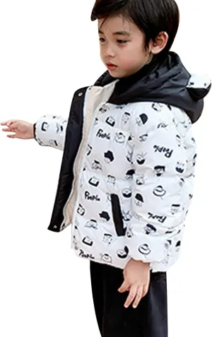 Kids Toddler Baby Girls Boys Winter Warm Thick Solid Cotton Long Sleeve Padded Jacket Coat Clothes Little