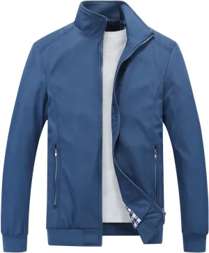 Lamgool Mens Lightweight Jackets Light Windbreaker Casual Flight Jackets Spring Fall Active Coat Outwear