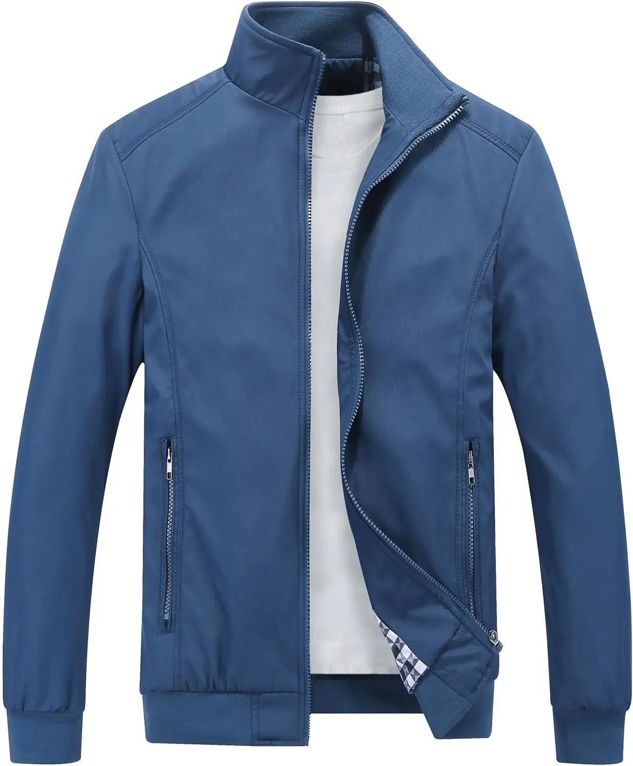 Lamgool Mens Lightweight Jackets Light Windbreaker Casual Flight Jackets Spring Fall Active Coat Outwear