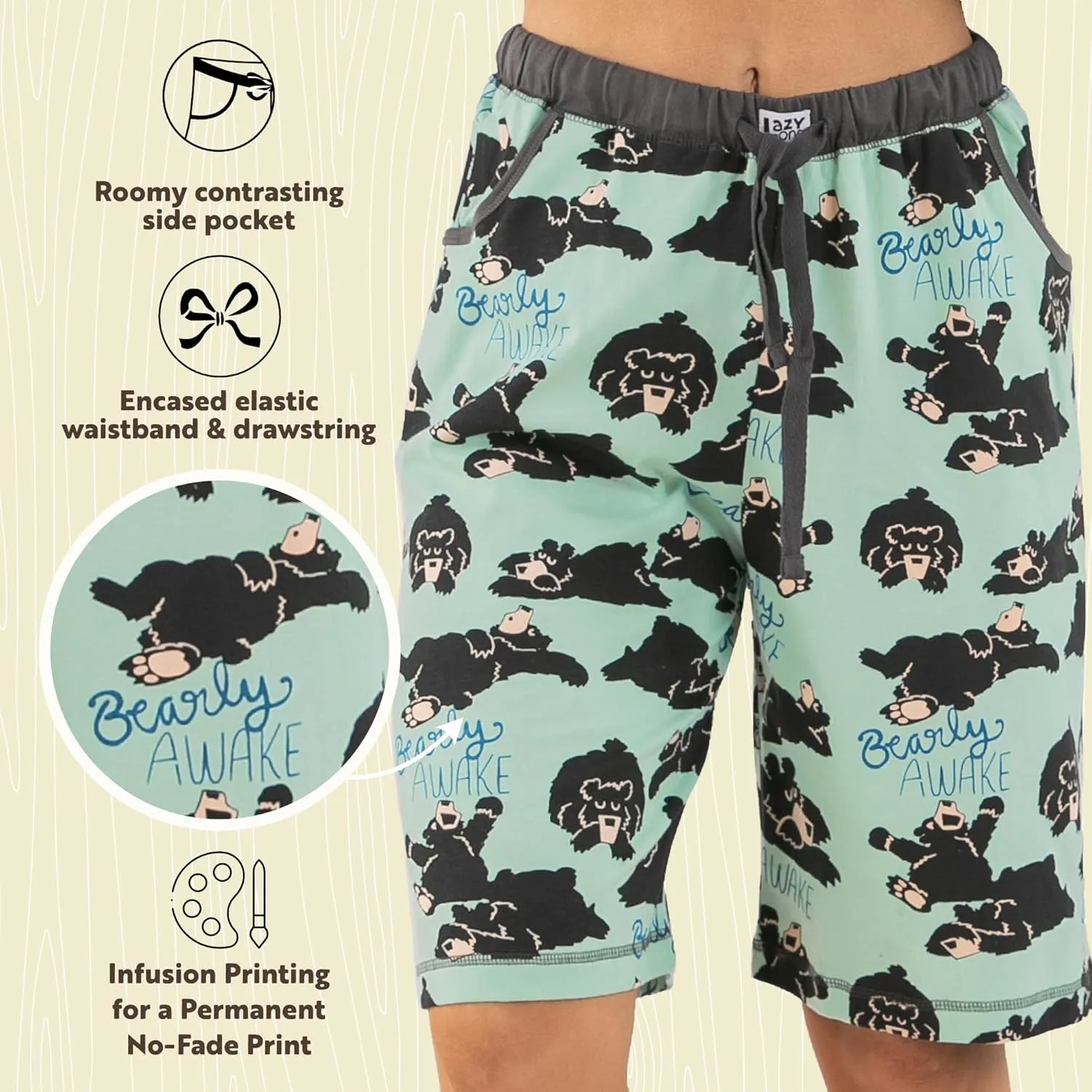 Lazy One Animal Pajamas for Women, Cute Pajama Shorts and Top Separates