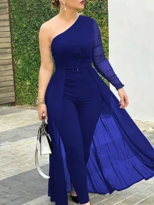 Leanne  Langarm-Jumpsuit mit Chic Mesh Patchwork