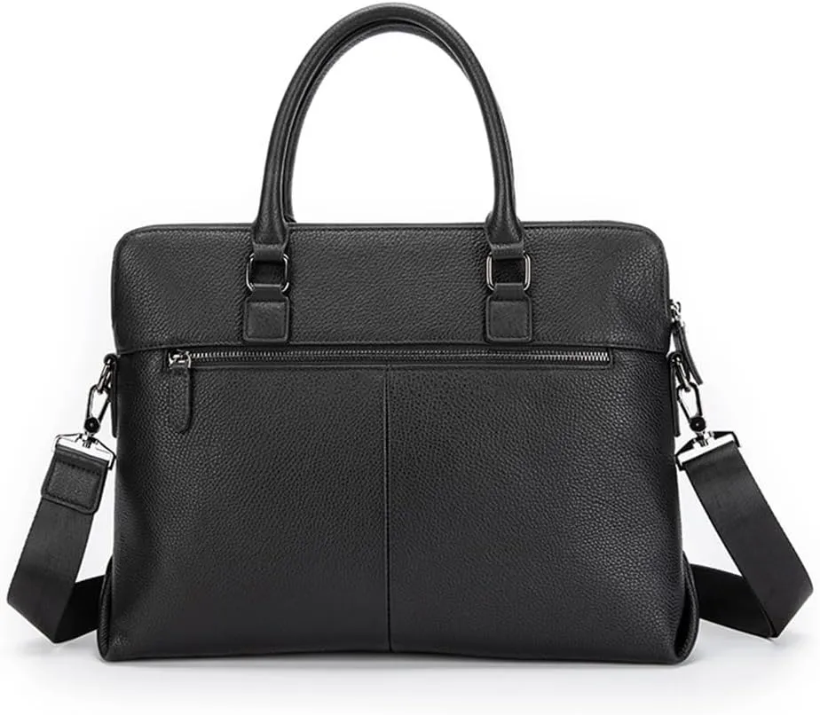 Leather Tote Top Layer Cowhide Hand-woven Men's Business Briefcase Computer Bag