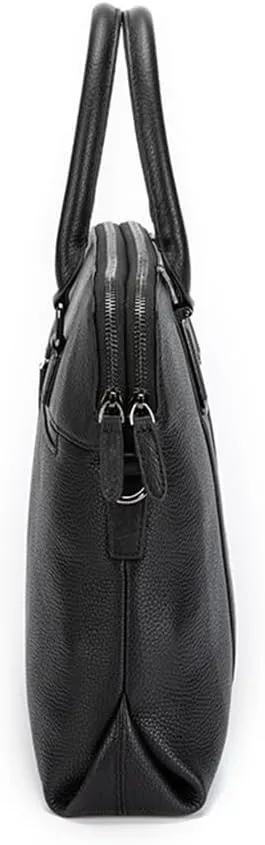 Leather Tote Top Layer Cowhide Hand-woven Men's Business Briefcase Computer Bag