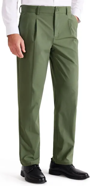 Libin Men's Dress Pants Classic Fit Pleated Front Work Golf Pants 29" 31" 33" Stretch Business Casual Pants Lightweight