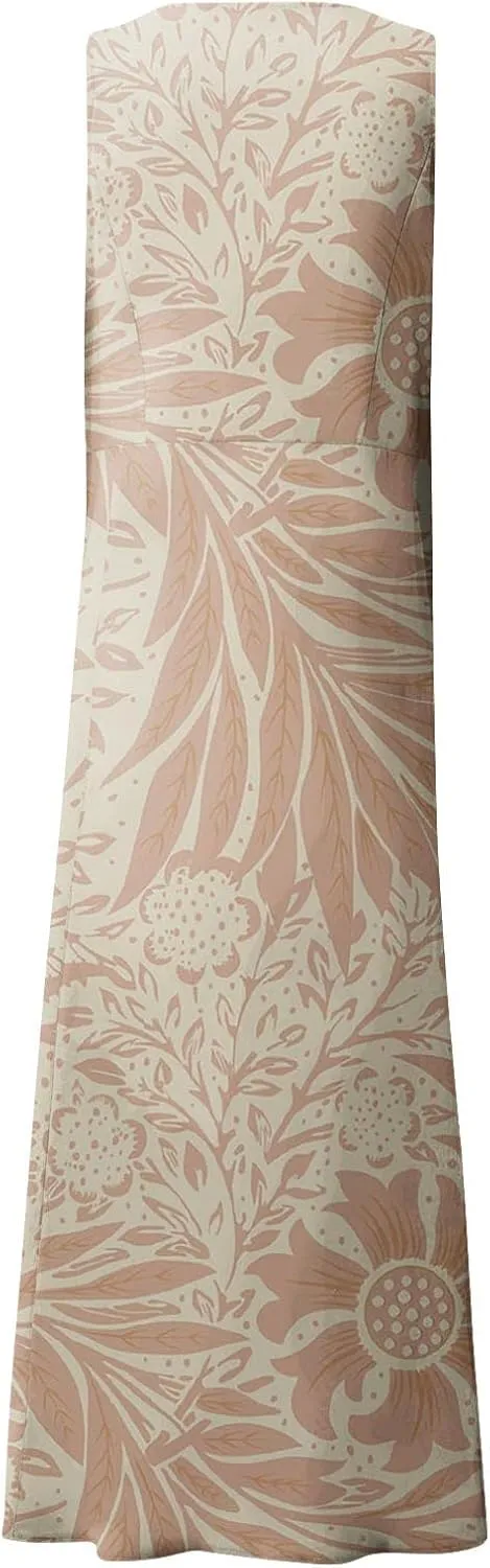 Linen Dresses for Women 2025 Summer Long Dress Sleeveless Elegant Flowy Plus Size Loose Sundress with Pockets