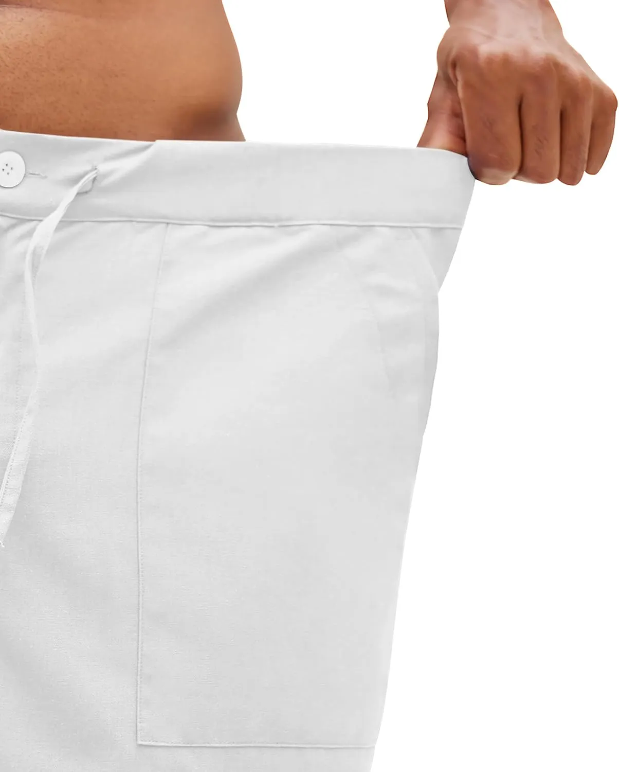 Linen Pants for Men - Casual Wide Leg Beach & Lounge Pants with Pockets