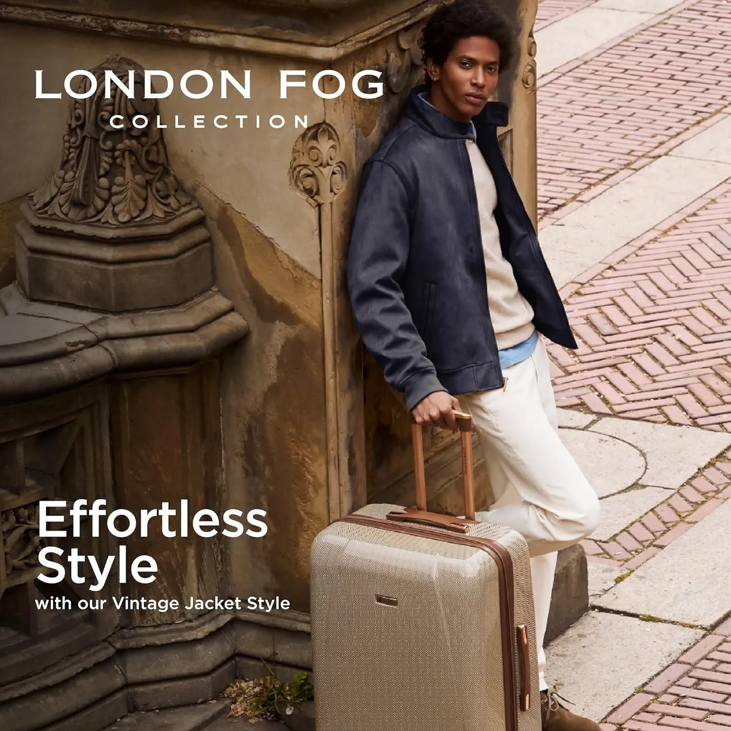 LONDON FOG Men's Faux Suede Bomber