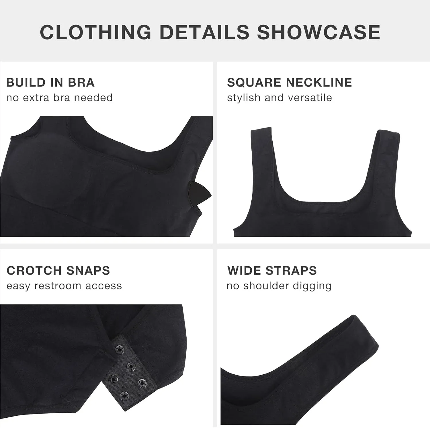 Lover-Beauty Women's Bodysuit Built in Bra Thong Sculpting Seamless Shapewear Tank Top