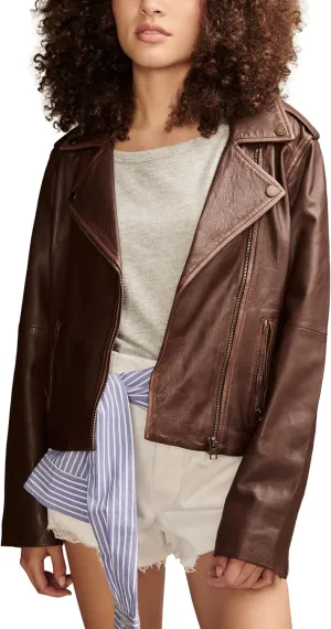 Lucky Brand Women's Classic Leather Moto Jacket