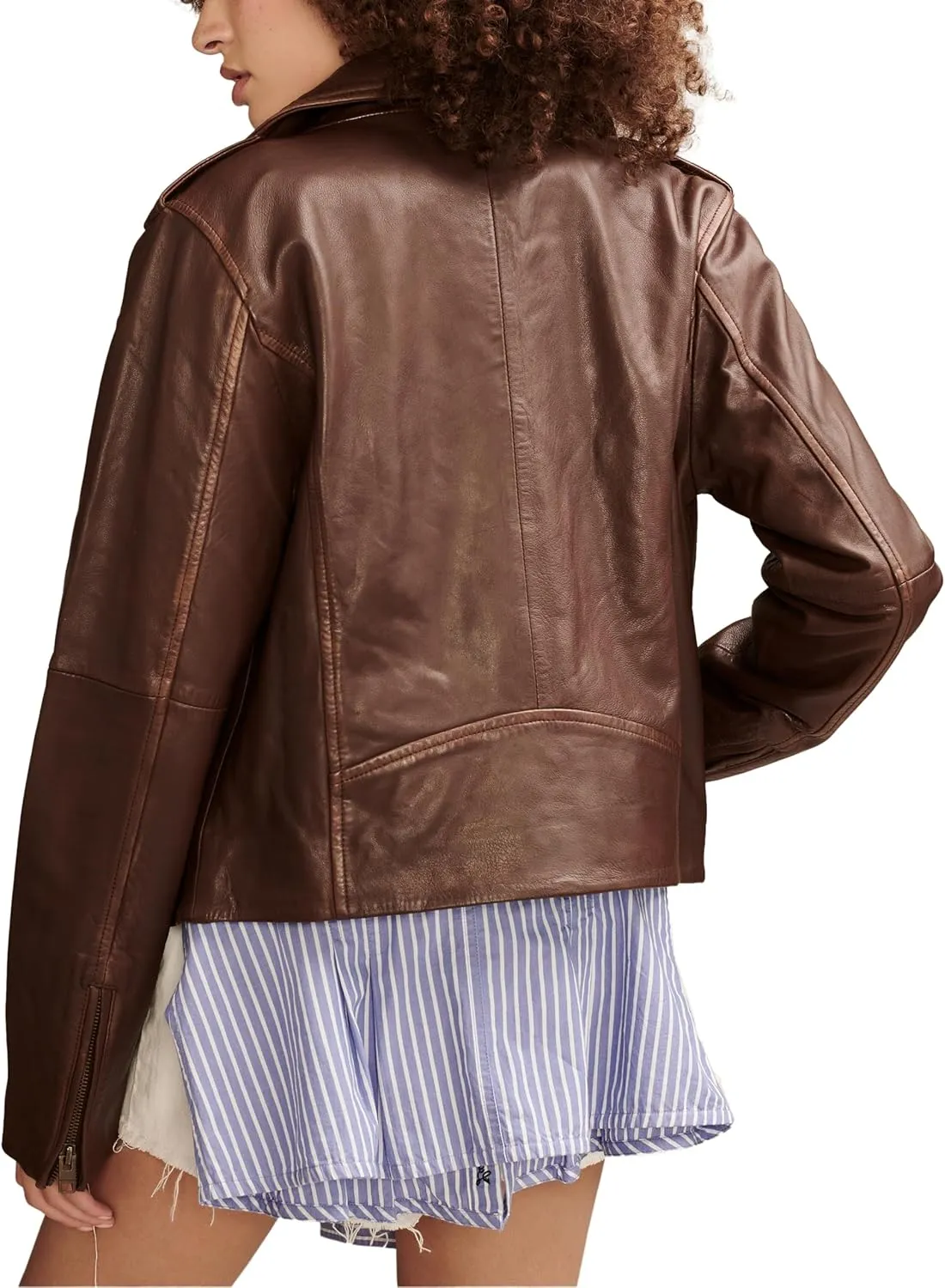 Lucky Brand Women's Classic Leather Moto Jacket
