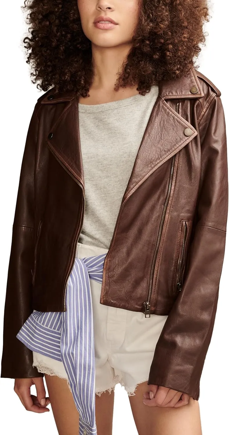 Lucky Brand Women's Classic Leather Moto Jacket
