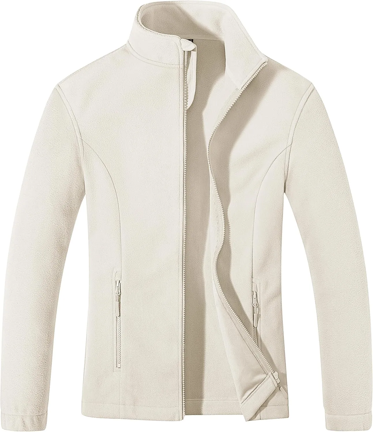 MAGCOMSEN Women's Fleece Jacket Zip Up Coat Lightweight Soft Warm Long Sleeve Jackets with Pockets for Winter
