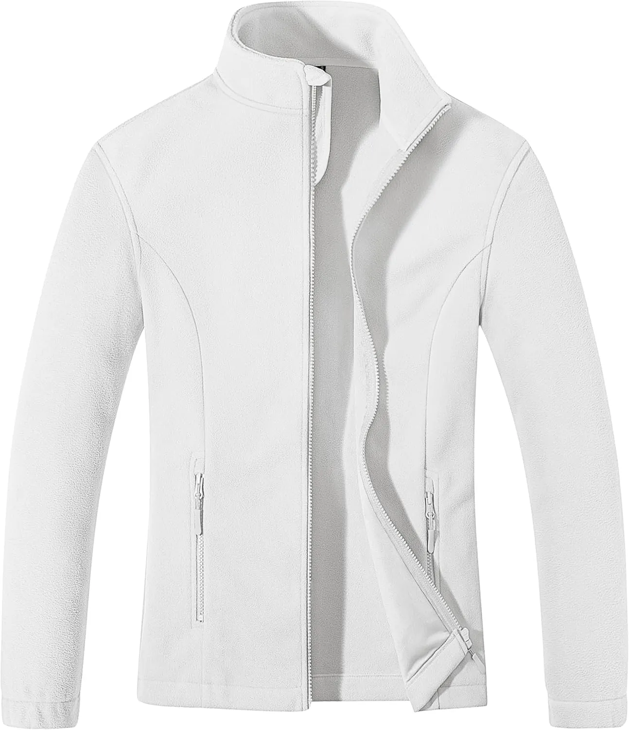 MAGCOMSEN Women's Fleece Jacket Zip Up Coat Lightweight Soft Warm Long Sleeve Jackets with Pockets for Winter