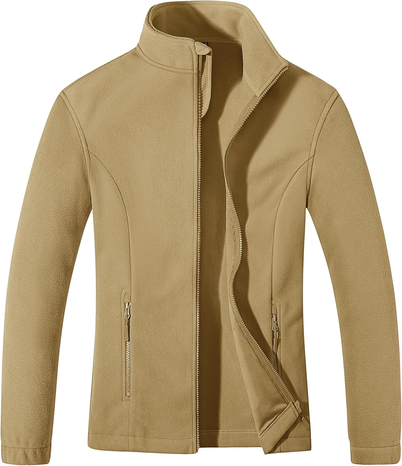 MAGCOMSEN Women's Fleece Jacket Zip Up Coat Lightweight Soft Warm Long Sleeve Jackets with Pockets for Winter