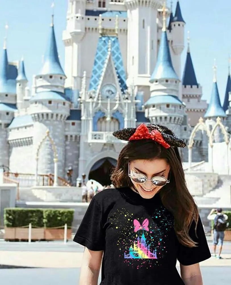 Magical Shirt for Women Magic Kingdom Tshirt Family Vacation Tee Castle Graphic Short Sleeve Tops