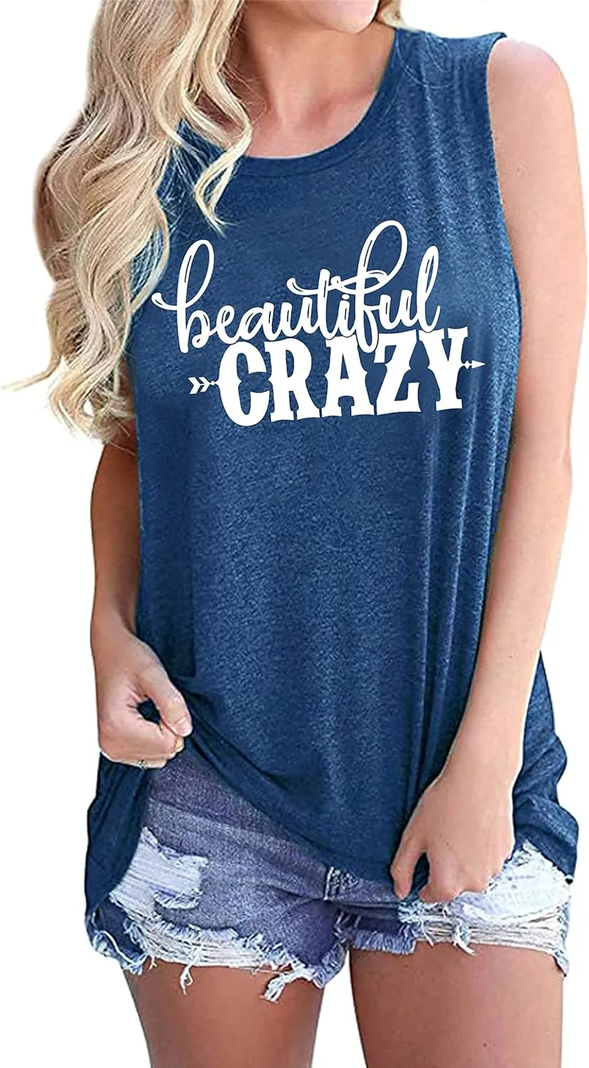 MAIHUN Beautiful Crazy Shirts Women Country Music Tshirt Funny Letter Printed Tee Casual Short Sleeve Tops