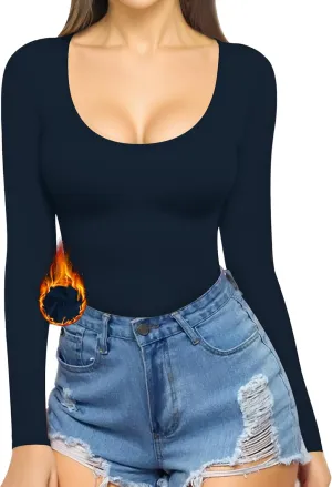 MANGOPOP Womens Scoop Neck Short Sleeve Long Sleeve Slim Fit T Shirt Tunic Tops Tee