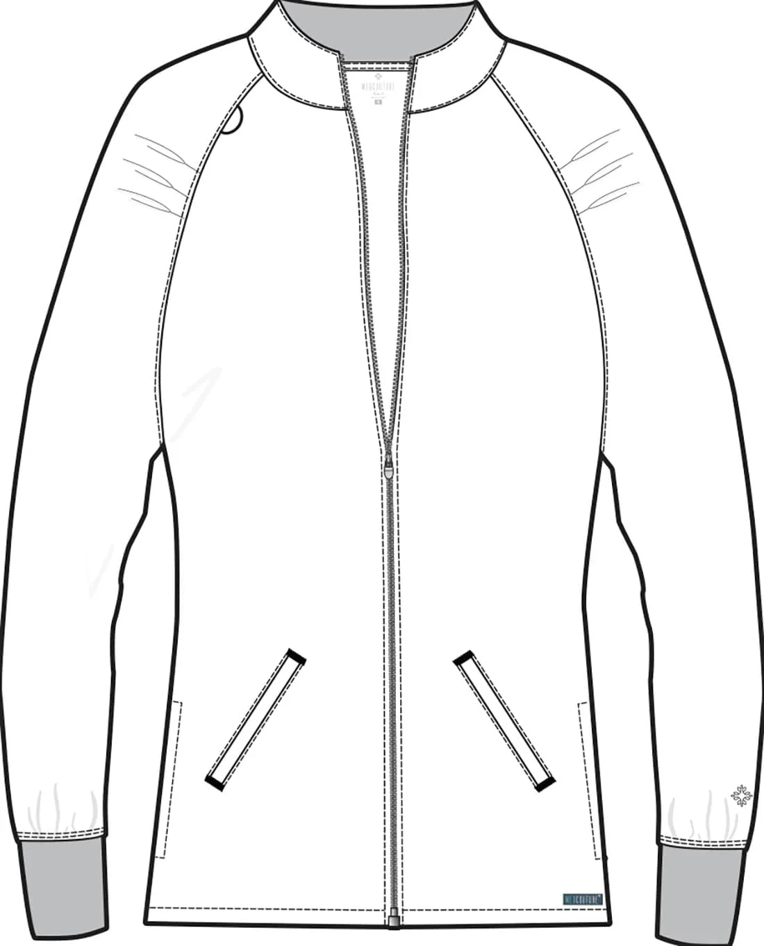 Med Couture Women's Scrub Warm-Up Jacket Raglan with 4 Pockets with Ultra Soft and Durable Fabric - MC7660