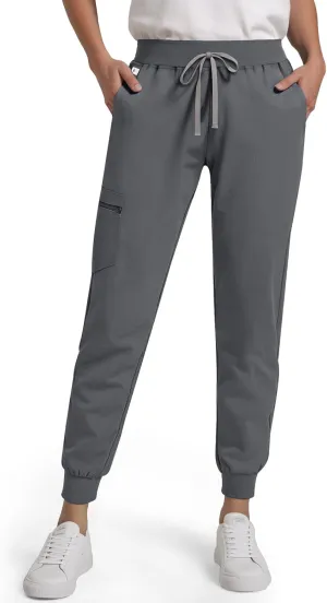 Medical Scrub Pants for Women, Jogger Scrub Pants with 5 Pockets Drawstring Cargo Pants Mid-Rise Womens Scrubs Pant