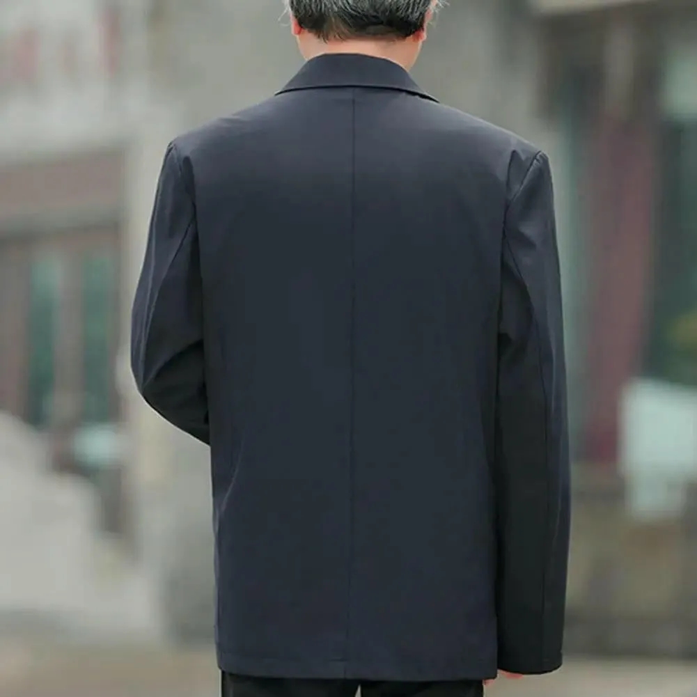 Men Casual Business Lapel Windbreak Jackets Spring Business Casual Coat