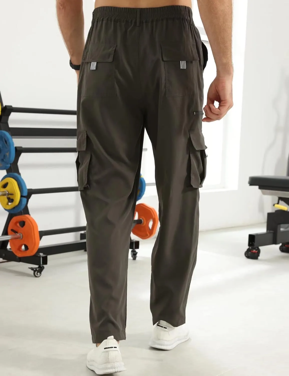 Men Outdoor Cargo Pant Lightweight Tactical Pant Hiking Jogger Classic Fit Multi Pockets