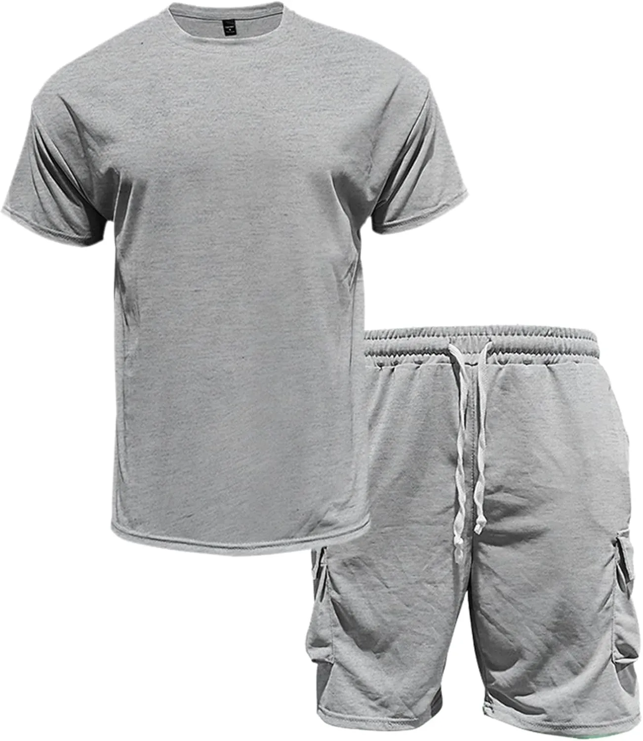 Men Outfits 2 Piece Fashion Casual Summer Drop Shoulder Oversize Tee Shirt Shorts Set Athletic Jogging Tracksuit