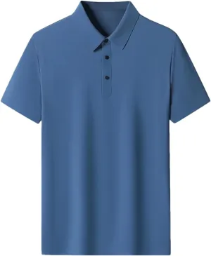 Men Polo Shirts Summer Classic Short-Sleeved Tee Breathable Quick Dry Nylon Golf T Shirts