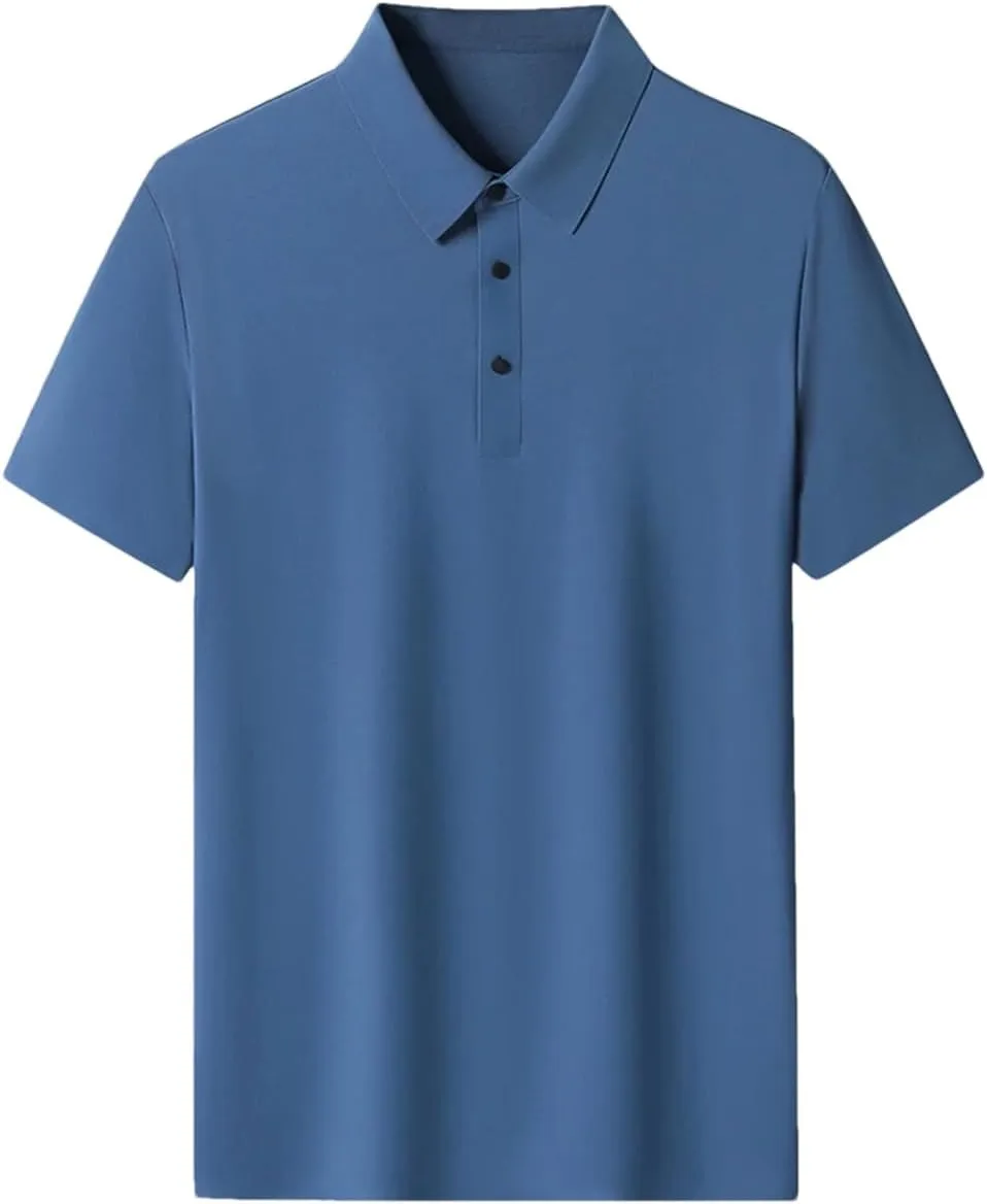 Men Polo Shirts Summer Classic Short-Sleeved Tee Breathable Quick Dry Nylon Golf T Shirts